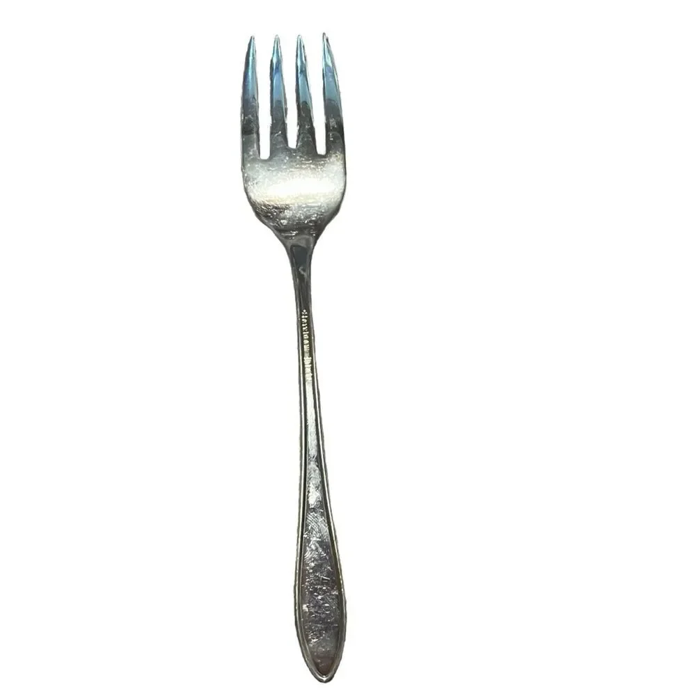 9 Vintage Heirloom Plate Chateau Salad Forks Silver Plate